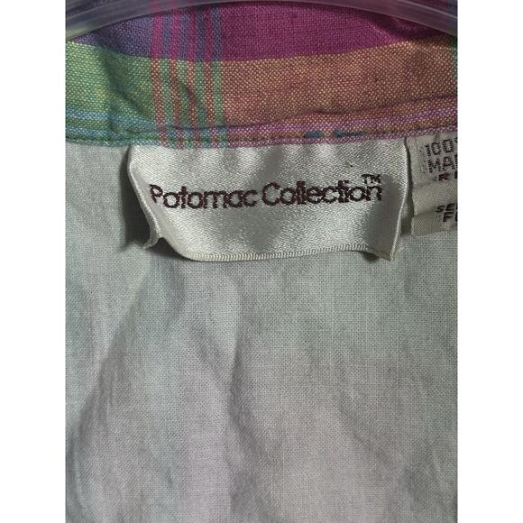 80s Pastel Plaid Blazer Womens Small Preppy Academia Pockets Coastal Grandmother - Picture 10 of 16